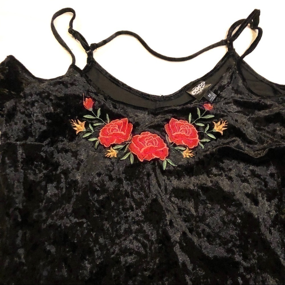 Disney Pixar Coco Black Velvet Cold Shoulder Dress - Picture 3 of 6